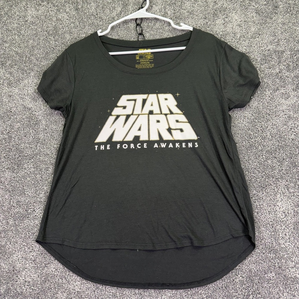 Star Wars Shirt Womens Medium Black The Force Awakens Graphic Tee Casual
